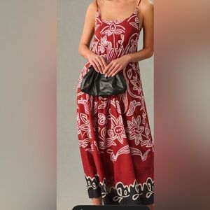 Anthropologie Square Neck Pleated Dress